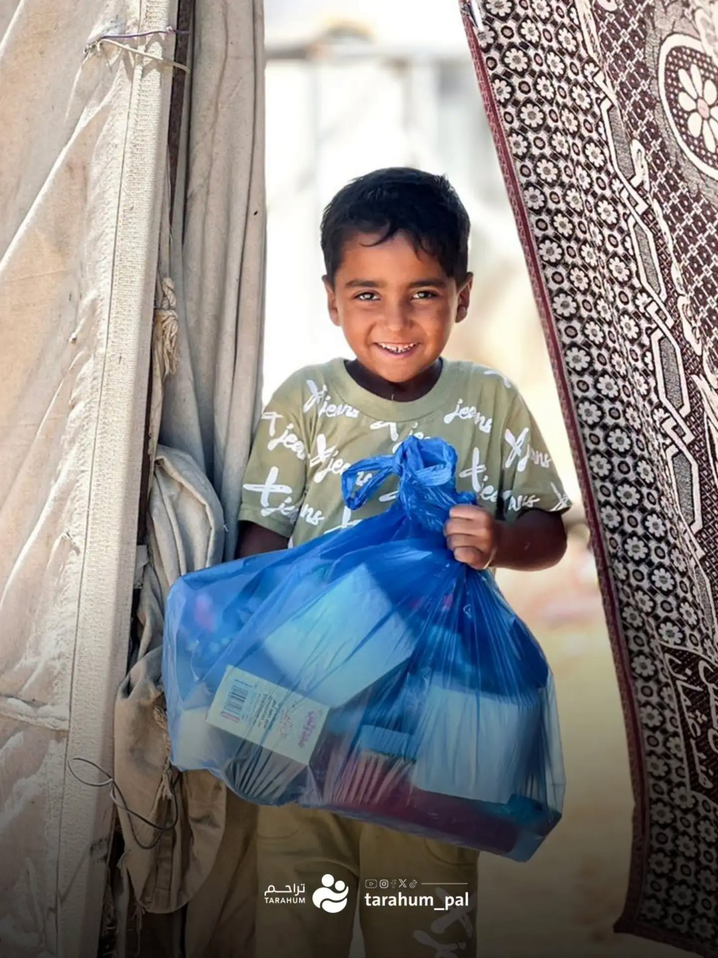 Tarahum Charity Distributes Hygiene Kits to Displaced Families in Gaza
